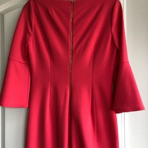 Coral knee length fitted dress!